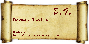 Dorman Ibolya névjegykártya