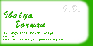 ibolya dorman business card